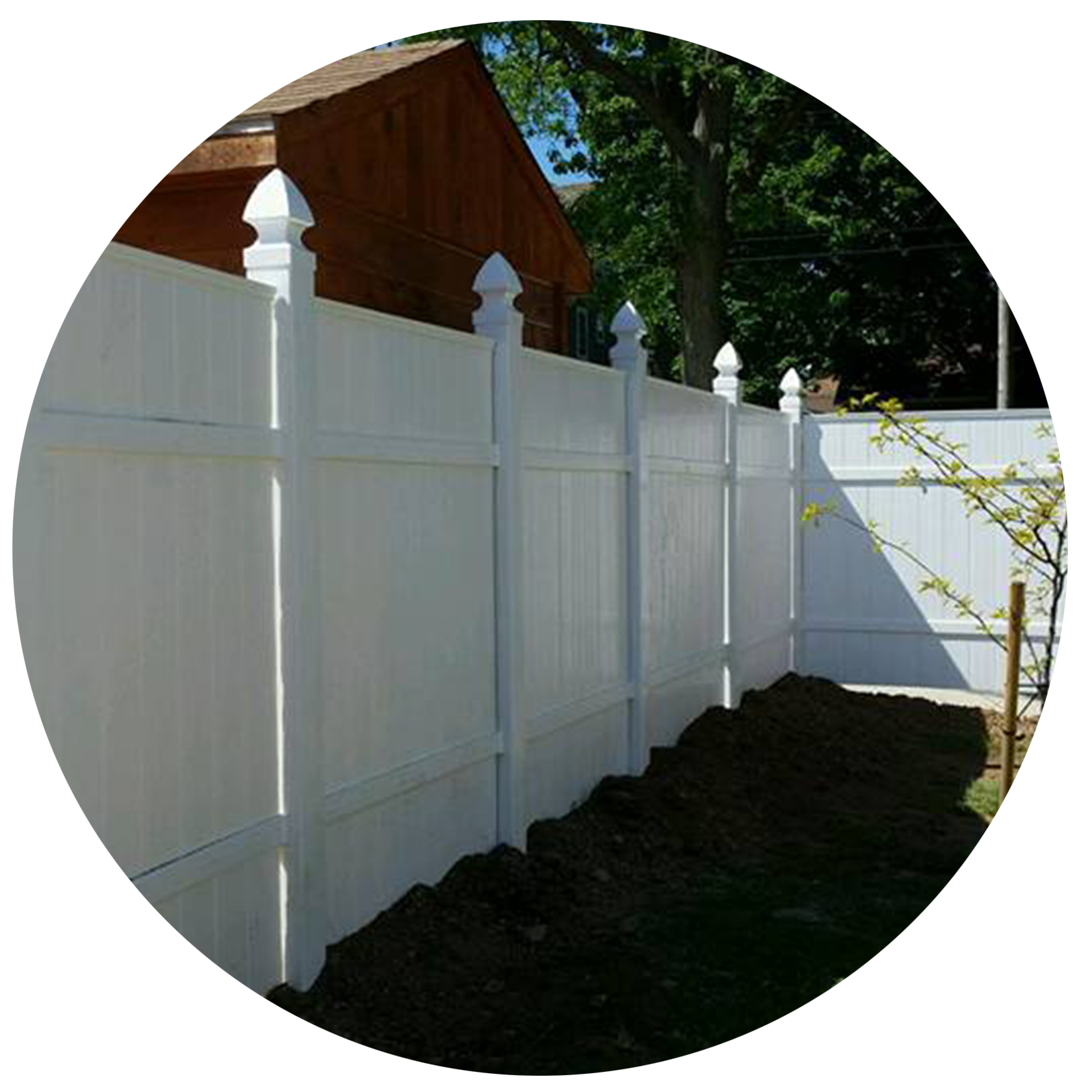 White vinyl fence